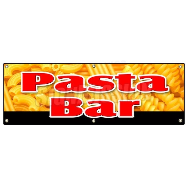 PASTA BAR BANNER SIGN dressing salad pasta noodles vegetables tomato